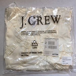 J crew ivory 8 100% silk ribbon pleated top
